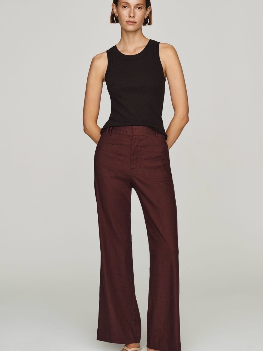 Anthropologie Jude Linen Blend Stretch Trousers